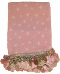 Isabella Drapery Panels Pink Star on Cream by Glenna Jean