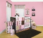 Prep School Pink 4pc Crib Bedding Set